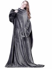 Coperta grigia con maniche in