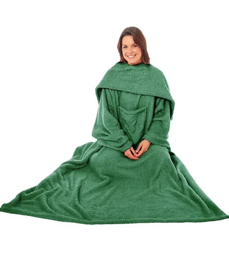 Coperta verde maniche e - verde,