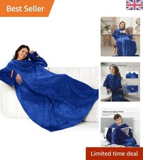 Elegante coperta in pile blu